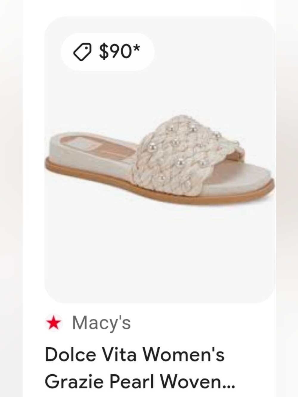 Dolce Vita Braided Slide Sandal in Cream with Stud Details
